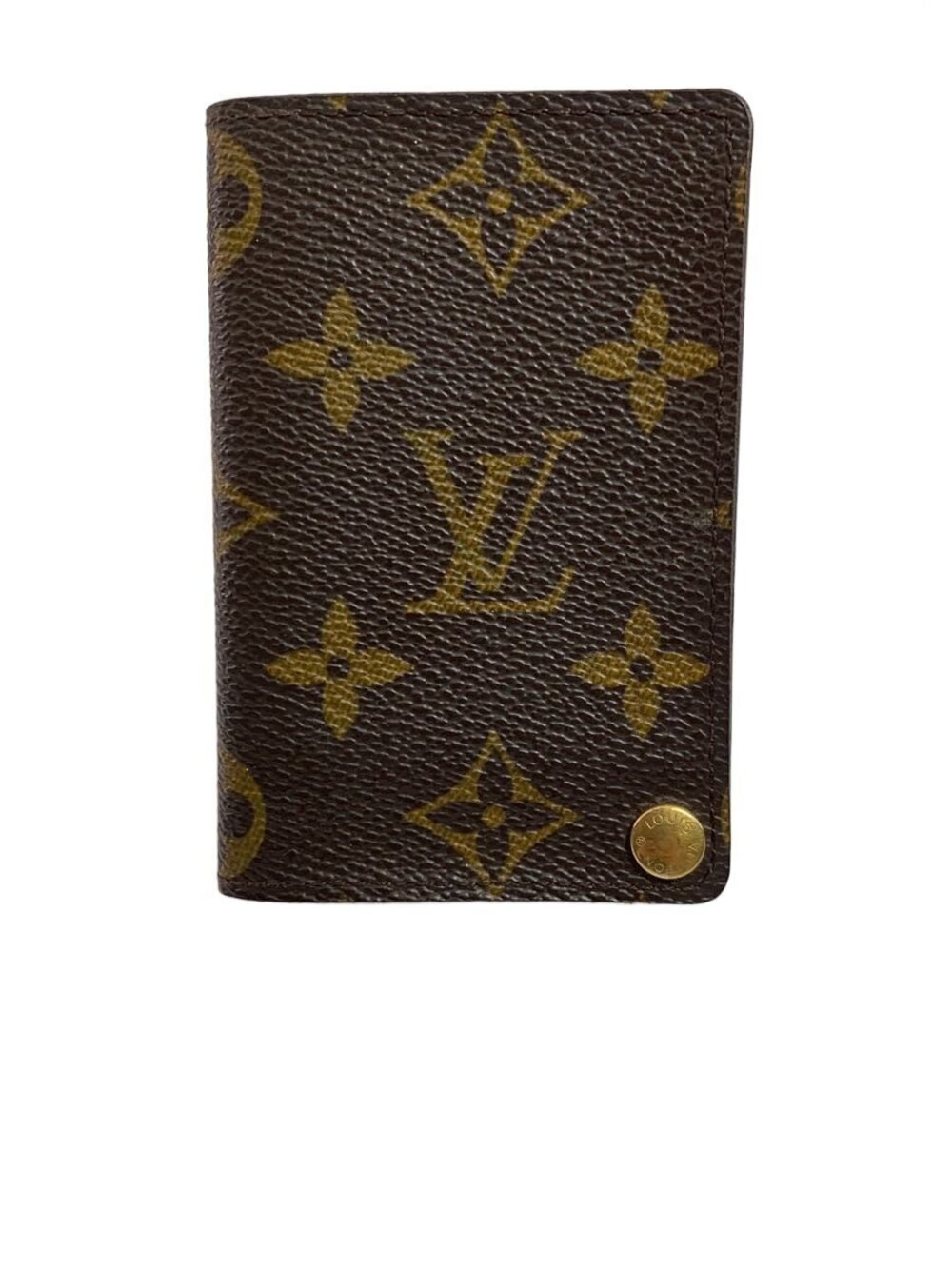 LOUIS VUITTON Porte Wallet Cartes Credit Pression Monogram Canvas Brown All over